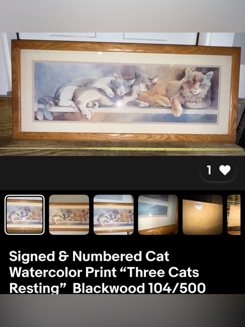 Three Cats Resting Framed Watercolor Print - Soft Pastel Tones